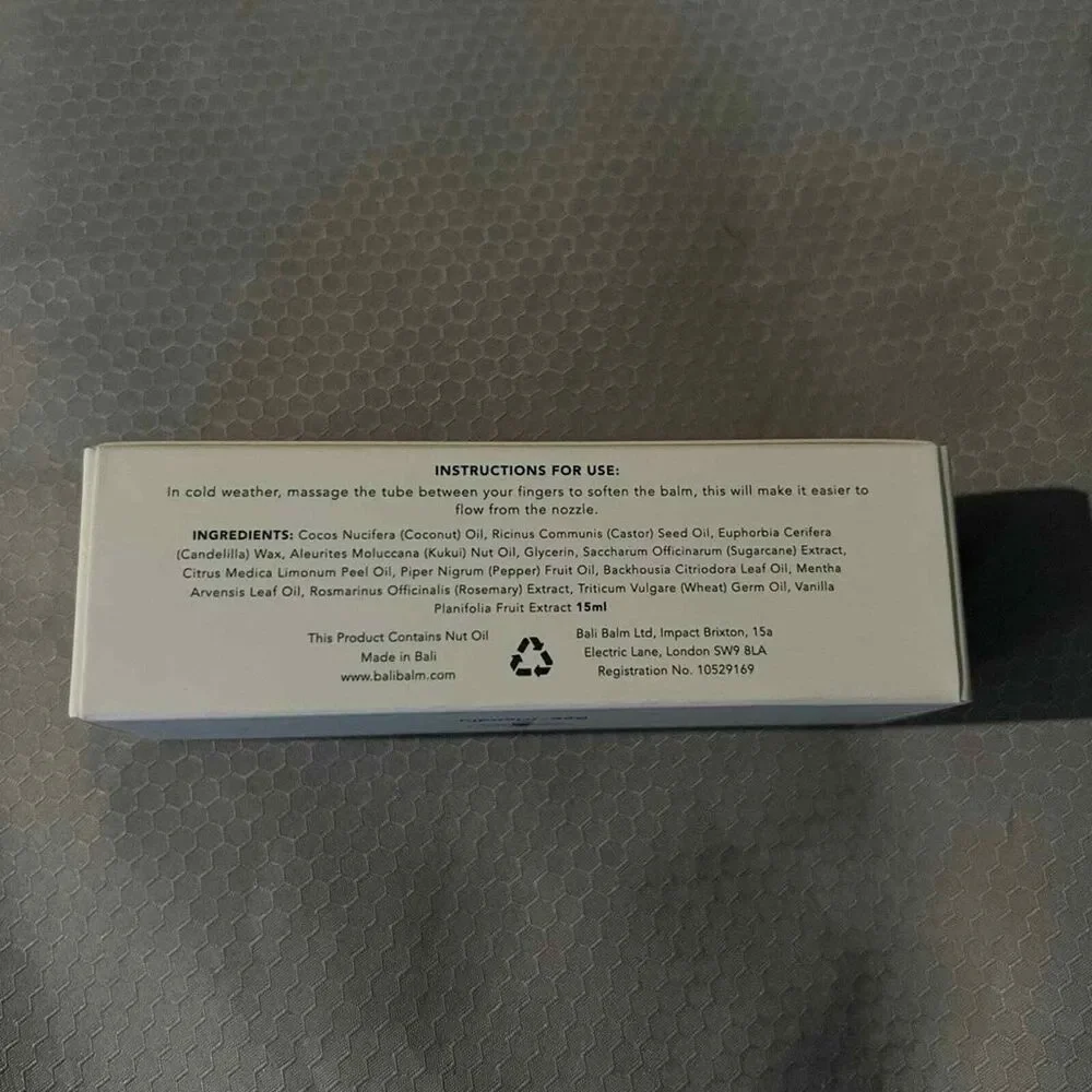BALI BALM Womens Beauty Lemon & Black Pepper Lip Balm Coconut Oil Vegan MSRP $33